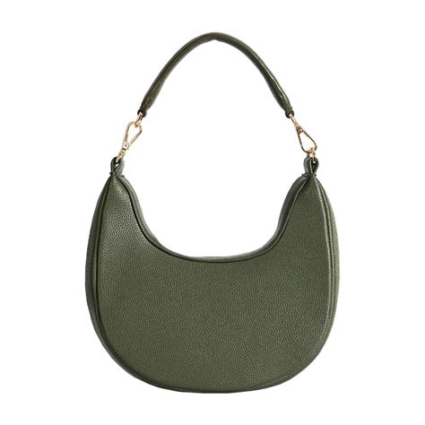 Buy Eske Snow Olive Solid Vegan Leather Hobo Bag Online