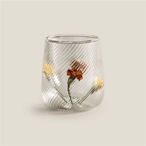 Buy Botanic Blossom Yellow Glass Set with Encased Floral Detail Set of ...