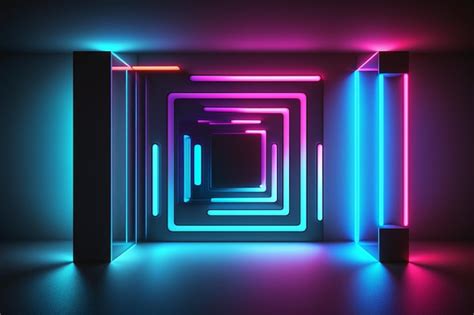 Neon lights in a dark room | Premium AI-generated image