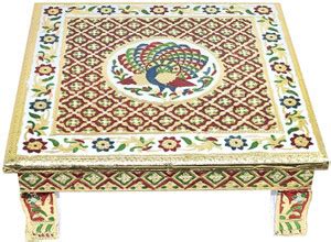 Flipkart SmartBuy Peacock Designed Wooden Meenakari Rajwadi Chowki ...
