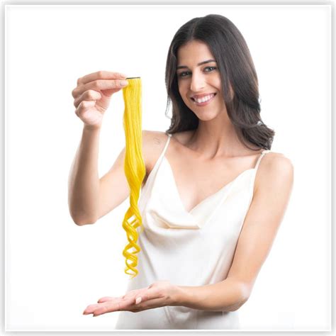 hair originals 100% Original Human Colour Streak Extensions (Yellow, 12 ...