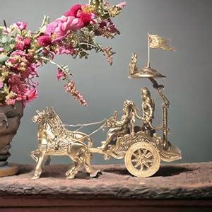 Buy Blissful Decor Arjun and Krishna RATH Brass/Krishna Arjuna Rath ...