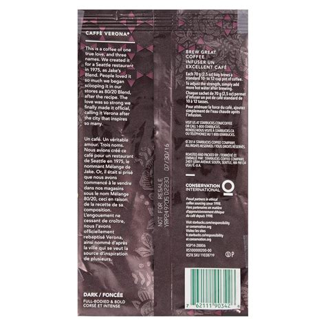 Buy Starbucks Verona Portion Pack, 72 Individually Wrapped Packs of 2.5 ...