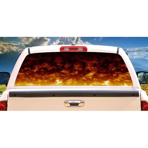 Entretenimiento Flames 2 Rear Window Graphic Truck Suv View Thru Vinyl ...