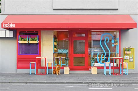 创意十足的地中海风格小吃店门面设计效果图 – 设计本装修效果图