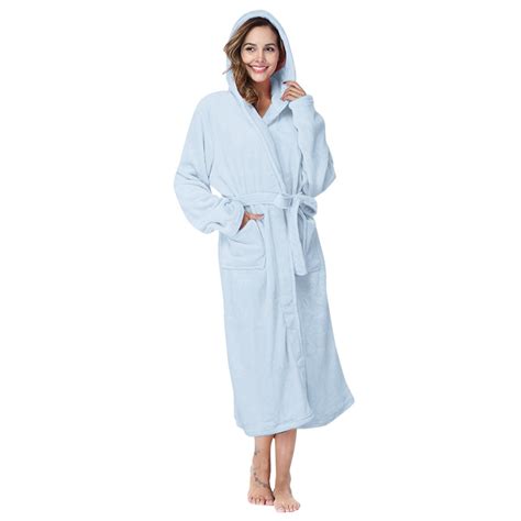 fvwitlyh House Robes for Women with Hood Long Women Hooded Bathrobe ...