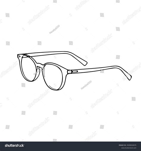 Vector Simple Line Drawing Eye Glasses Stock Vector (Royalty Free) 2526932675 | Shutterstock