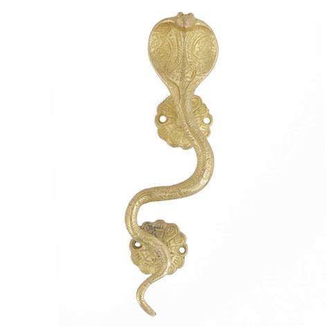 Handmade Golden Brass Cobra Snake Door Handles