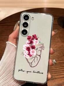 1pc Creative Heart Rose Flower Soft Phone Case, Compatible With Huawei ...