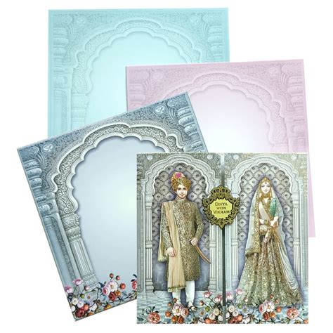 Buy Grey Bride and Groom Door Type Invitation Card |40000+ Happy ...