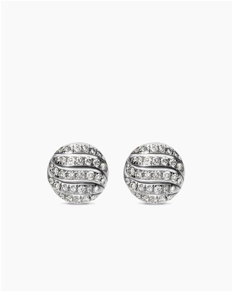 David Yurman Sculpted Cable Stud Earrings In Sterling Silver With S ...
