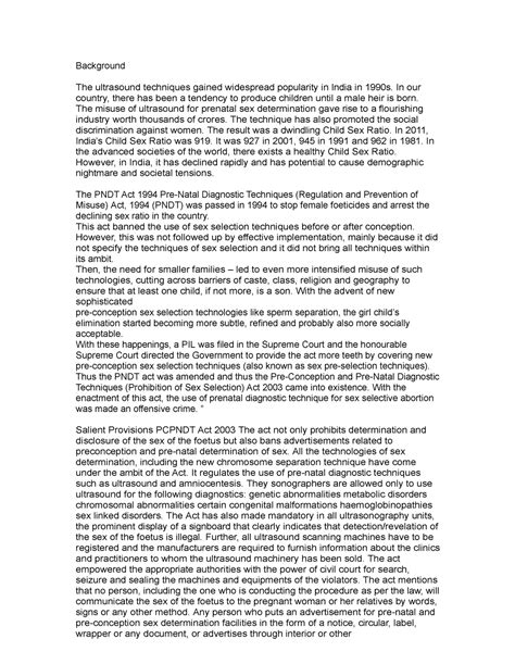 Pre Natal Diagnostic Techniques - Background - Studocu