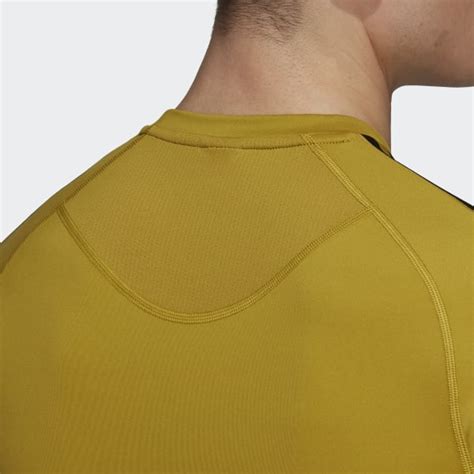 adidas Techfit 3-Stripes Training Tee - Green | Free Shipping with adiClub