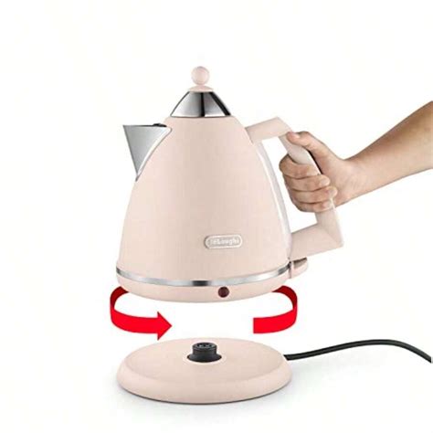 DeLonghi Argento Flora Electric Kettle 360 Swl Base Cord Storage Pink ...