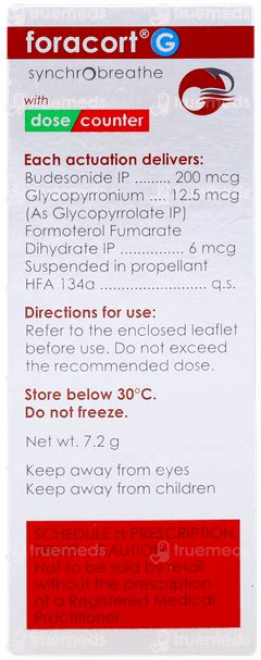 Foracort G Synchrobreathe 120mdi - Uses, Side Effects, Dosage, Price ...