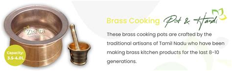 Buy Zishta Traditional Brass Rice Handi / Biryani Pot with Tin Coating ...