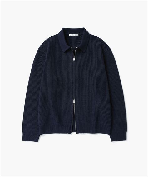MUSINSA公式 | SUARE Collared two-way zip-up Knit Sweater - 6 COLOR