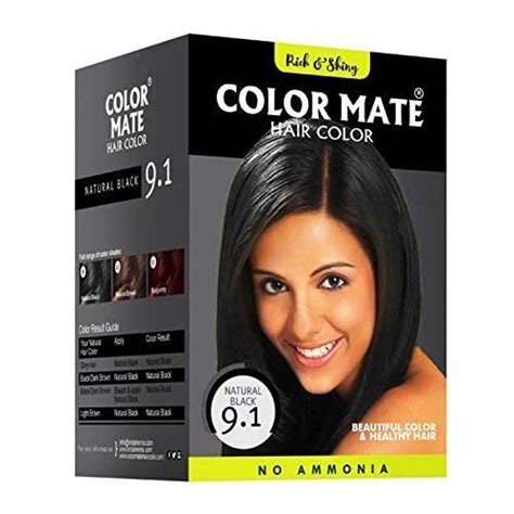 COLOR MATE No Ammonia Hair Black Color 200G (9.1) : Amazon.in: Beauty