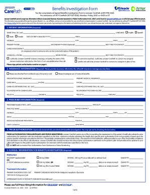 Fillable Online Benefits Investigation Form - ERLEADA and Fax Email ...