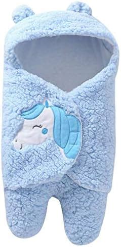 BRANDONN Flannel 0-6 Months Hooded Swaddle Wrapper Blanket, Sky Blue ...