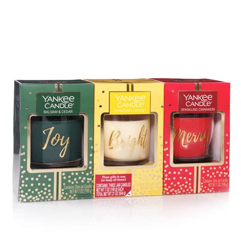($33 Value) Yankee Candle Holiday- Small Jar Candle Trio Set, Balsam ...