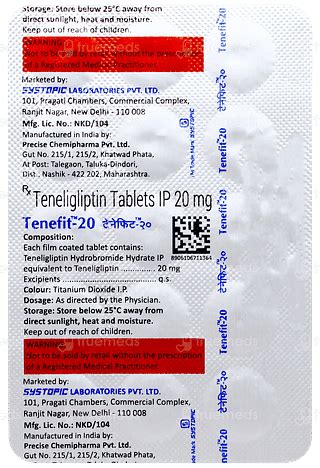 Tenefit 20 Tablet – Type 2 Diabetes Treatment