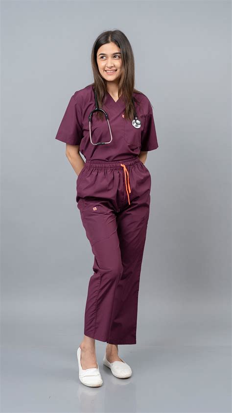Vastramedwear Medical Scrub Suit for Doctors Women Wine – VastraMedWear