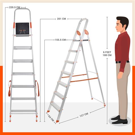 7 Step Foldable Aluminium Ladder – Bathla Home