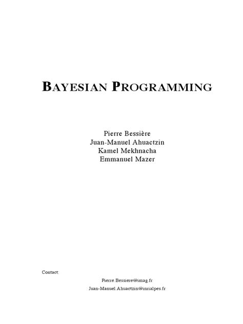Image result for Bayesian Programming