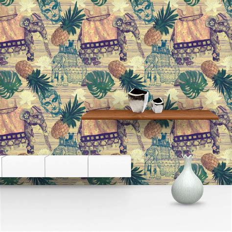 ArtzFolio Indian Elephants PVC Vinyl Wallpaper Roll | Self-Adhesive ...