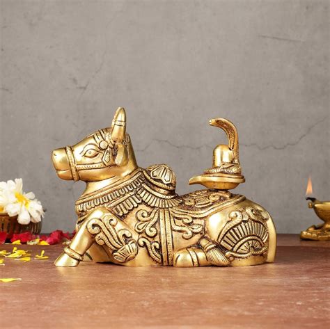 Brass Superfine Nandi Shiv Ling Idol 8" – Budhshiv.com