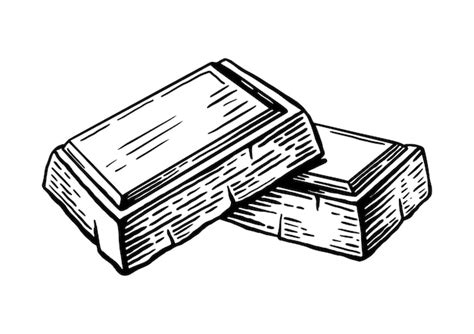 Plastry czekolady Ręcznie rysowane szkic żywności w stylu Vintage ...