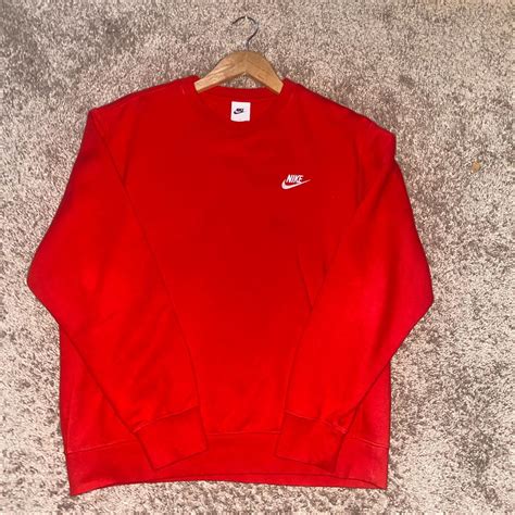 Nike Men's Red Jumper | Depop