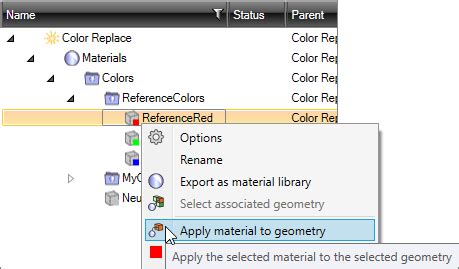 Applying a Material from the Tree