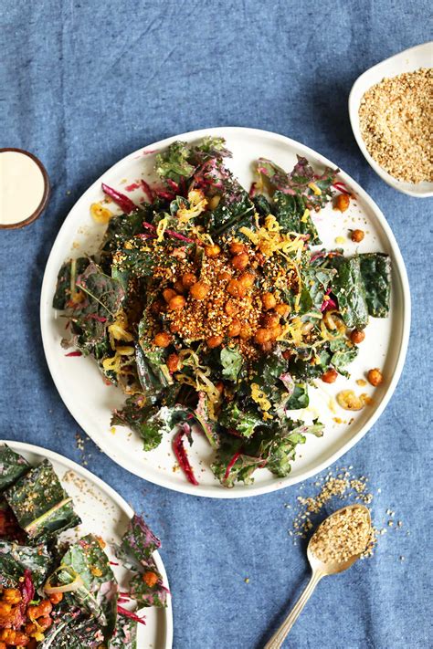 Creamy Chickpea Kale Salad | Minimalist Baker Recipes