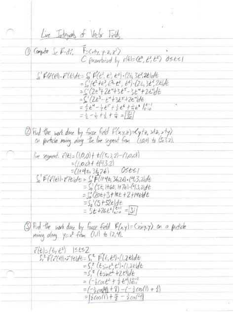 Line Integrals of Vector Fields Examples 的图像结果