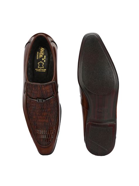 Hitz Men's Brown Leather Slip-On Party Wear Shoes – Hitz Shoes Online