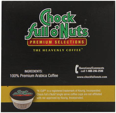 Chock full o'Nuts Coffee 100% Colombian Medium Roast, 12 Single Serve ...