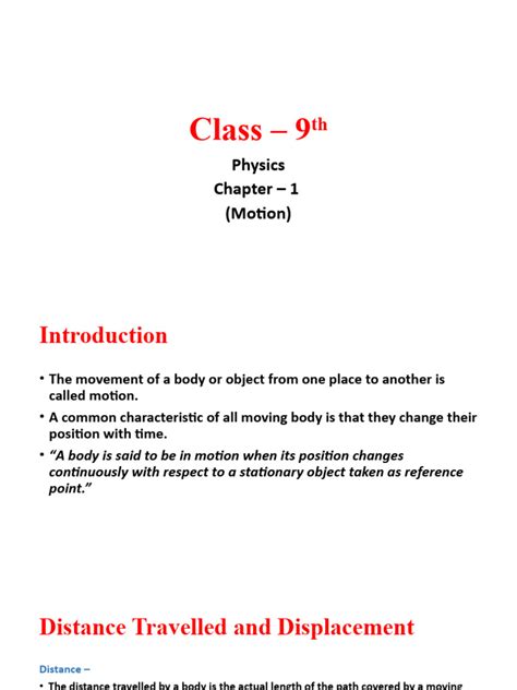 Motion Class 9 in English 的图像结果