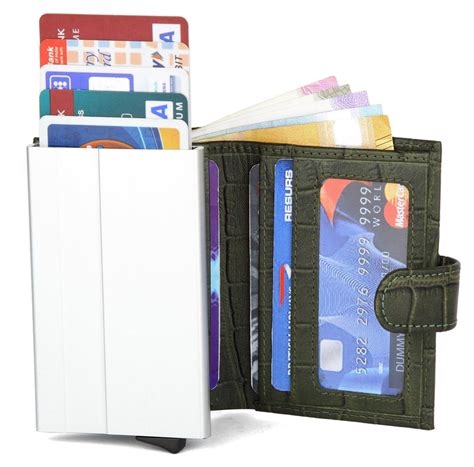 WildHorn® RFID Protected Unisex Genuine Leather Card Holder (Green Cro ...