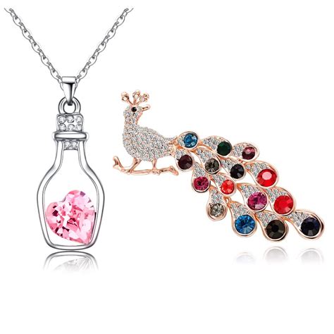 Buy University Trendz Women Peacock Brooch Rhinestone Crystal Pins ...