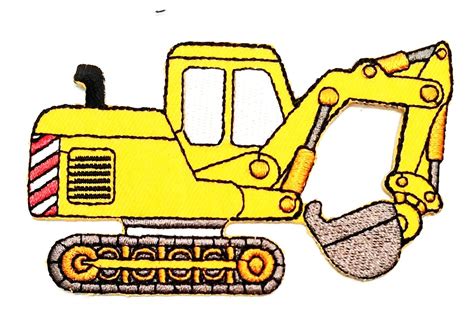 Nipitshop Patches Yellow Backhoe Excavator Tractor Loader Cartoon ...