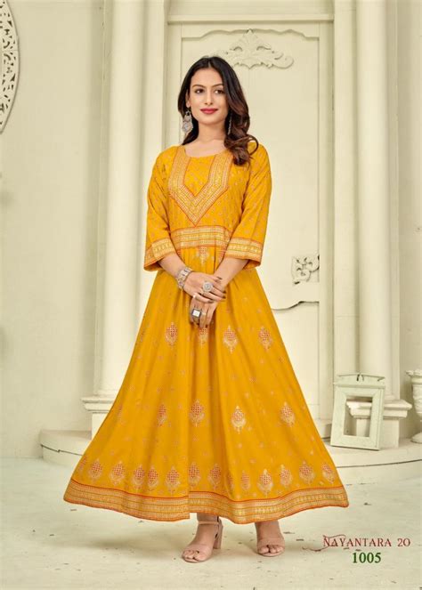 Banwery Nayanthara 20 Printed Long Anarkali Kurti Collection ...