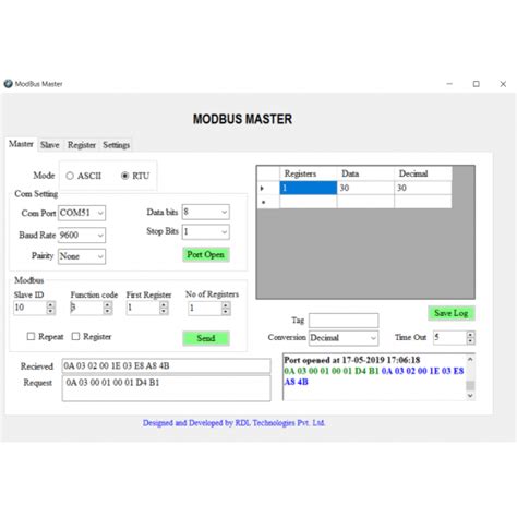Testing Modbus 的图像结果
