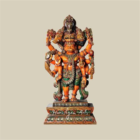 52" Carved Hanuman deity statue