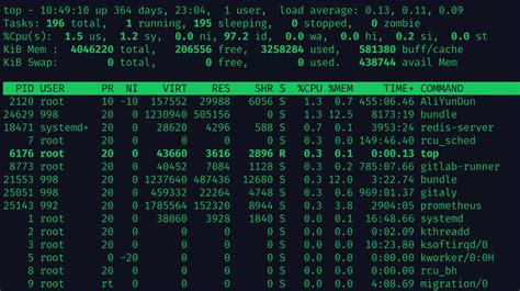 Explaining Linux Top 的图像结果
