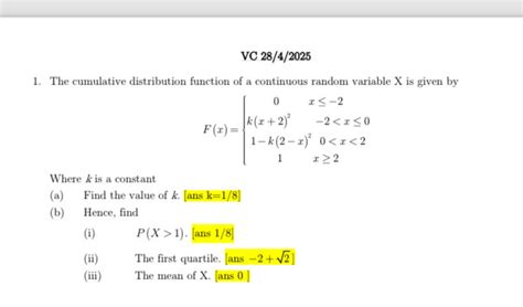 Image result for Continuous Random Variable Cumulative Distribution Function