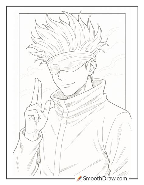 55 Gojo Coloring Pages (Free Printables) - Smooth Draw