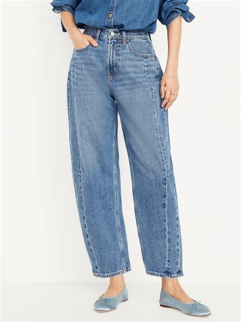 High-Waisted Barrel Ankle Jeans | Old Navy