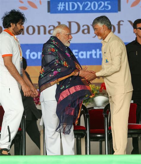 Pictures from Yoga Day celebrations in Visakhapatnam